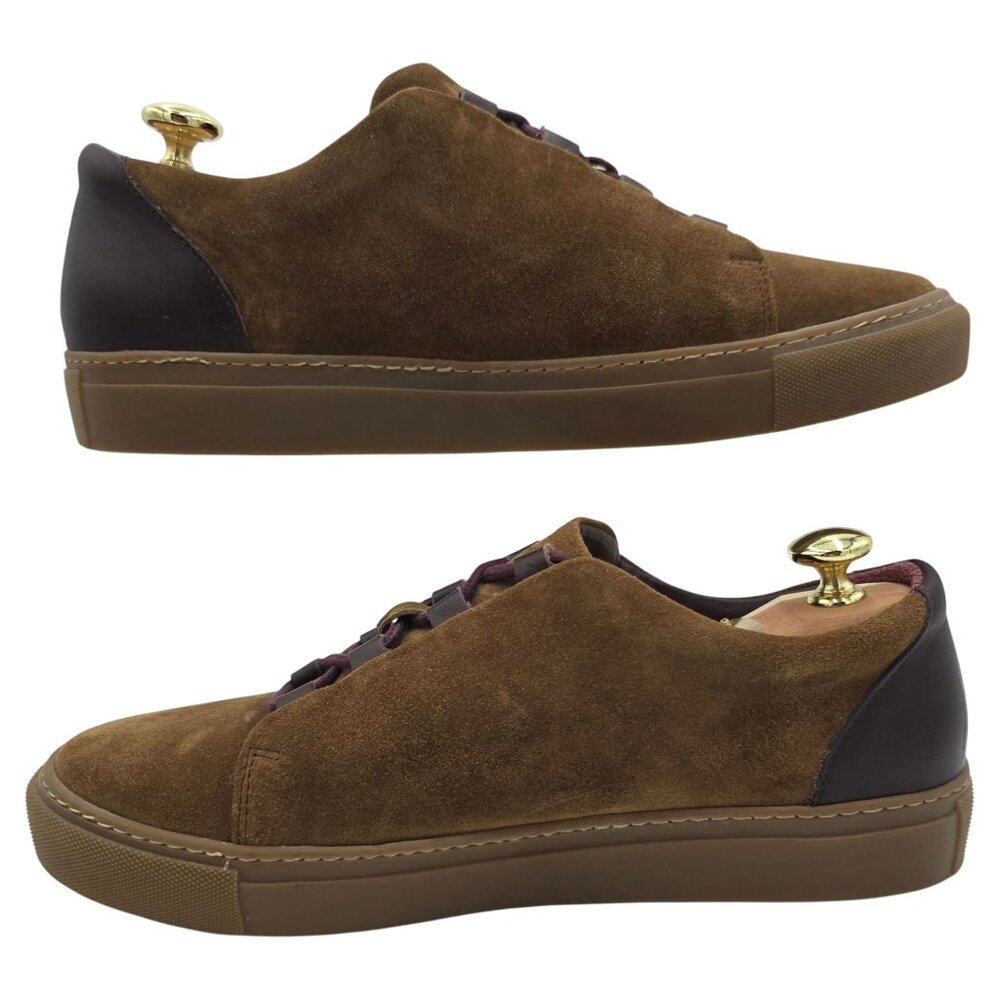 Worn Once? Noah Waxman Essex Sneakers Men 9.5 Brown Leather Casual Fashion Shoes - Picture 9 of 12